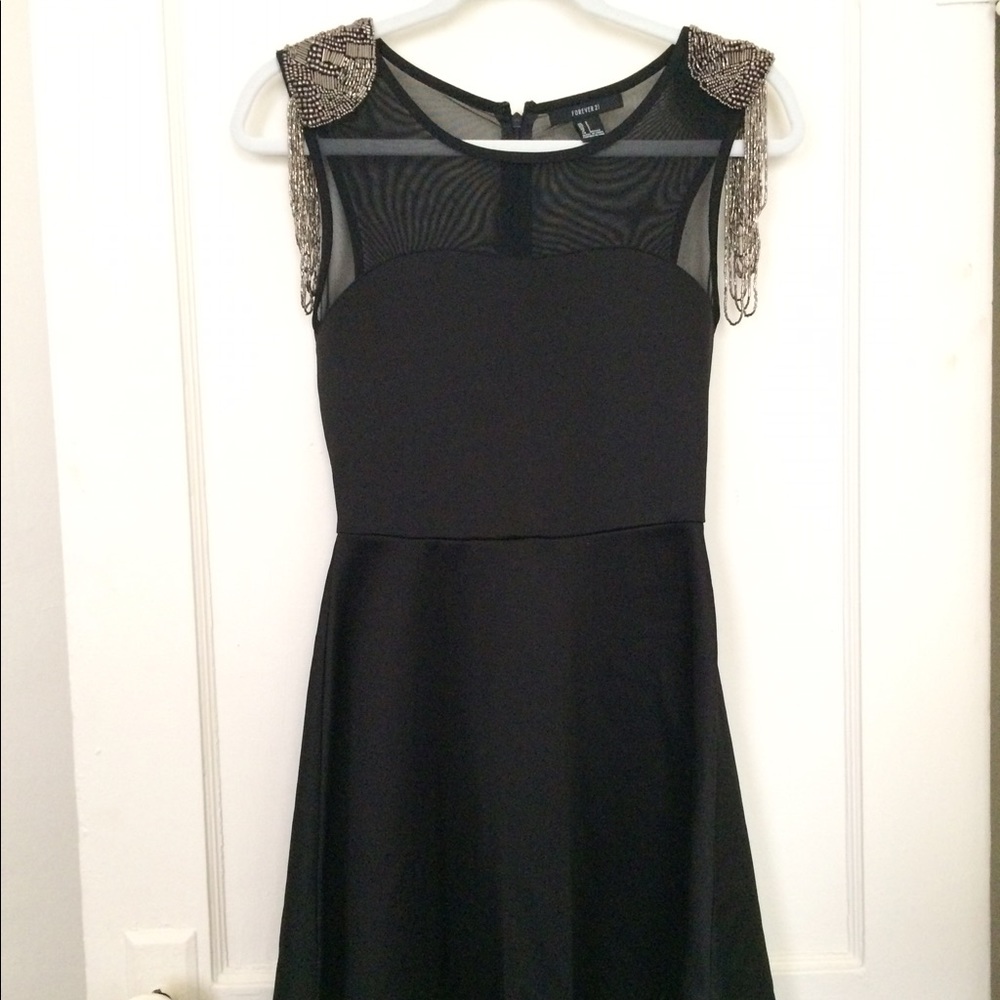 Mesh black and gold dress