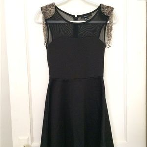 Mesh black and gold dress