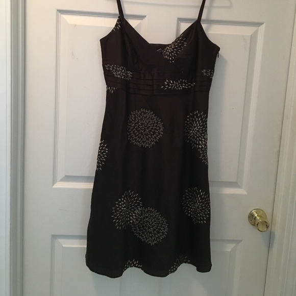 Ann Taylor 10P Dark Brown Spaghetti Strapped Dress - Picture 1 of 5