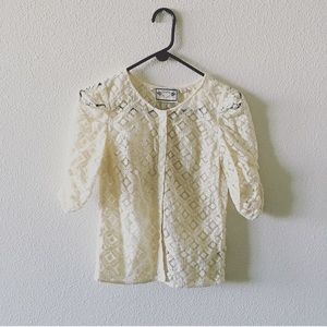 Anthropologie lace button up