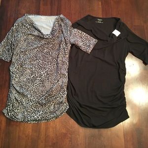 Two Motherhood Maternity short sleeve tops, Small