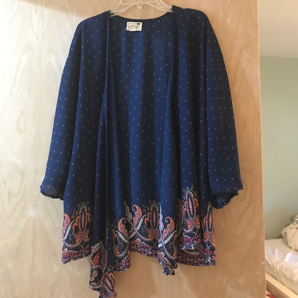 Paisley and polka dot kimono