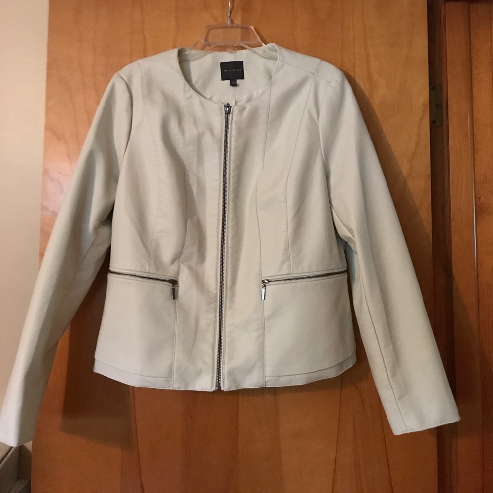 Faux leather cream jacket