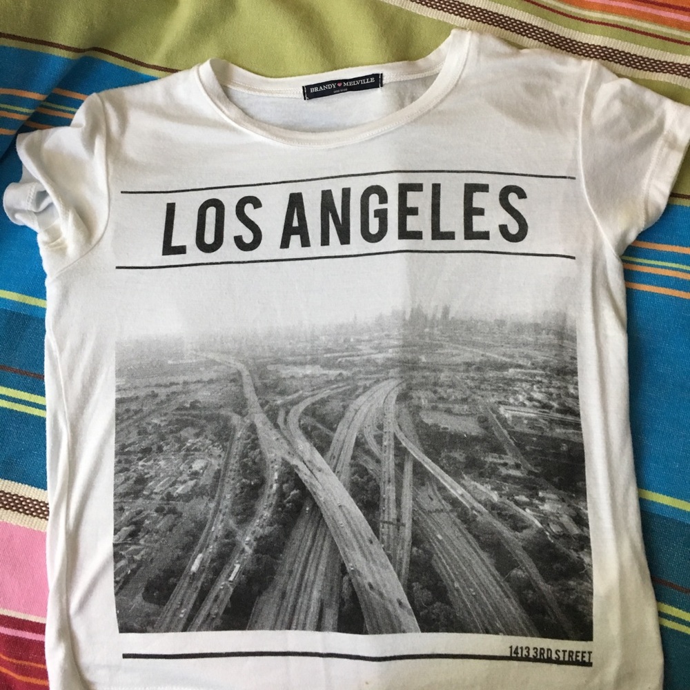 Brandy Melville "LA" black and white graphic tee