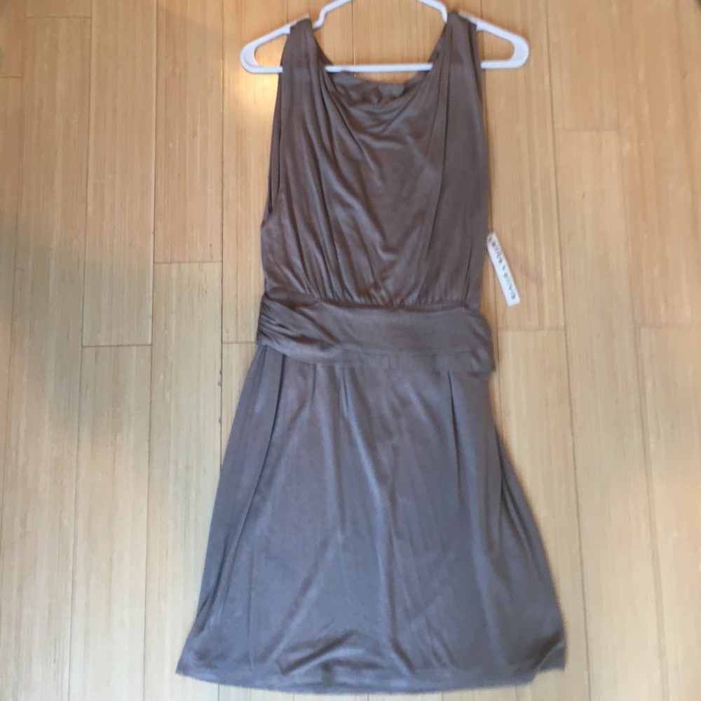 Alice + Olivia Taupe Open-Back Dress