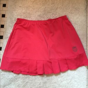 K Swiss coral color tennis skirt