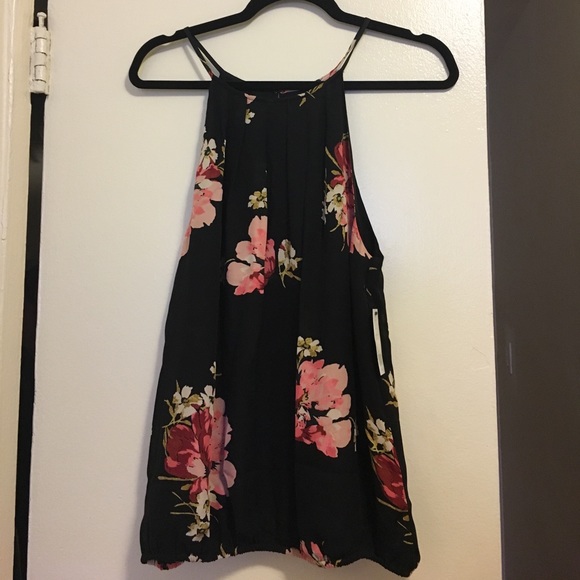 Joie Tops - NWT Joie black floral halter silk blouse large