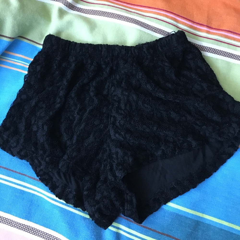 Brandy black lace shorts