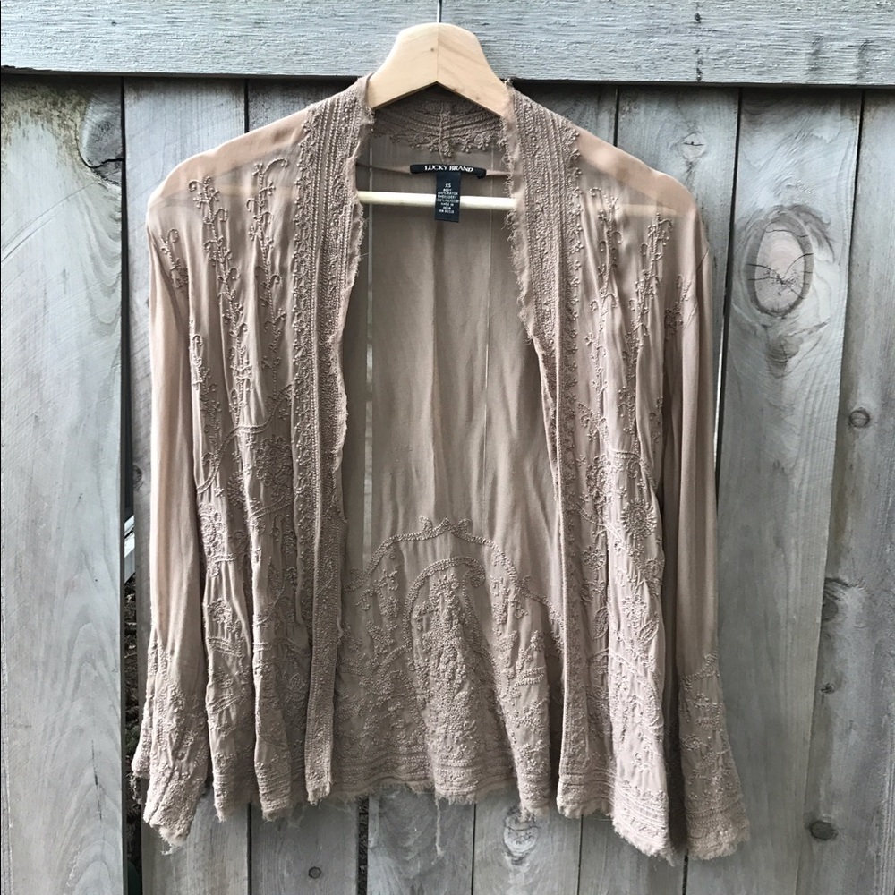 Lucky brand open-front blouse