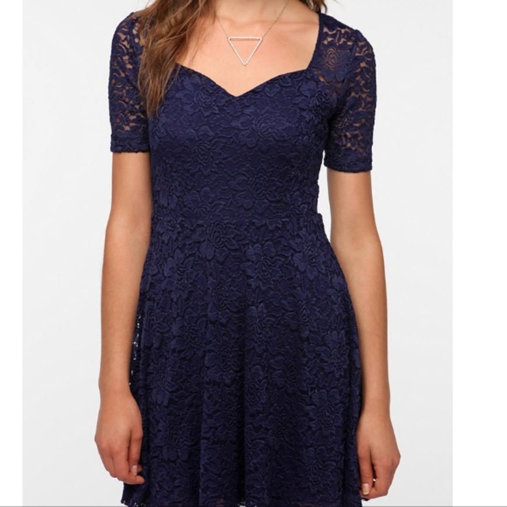 Urban outfitters navy, lace swing dress