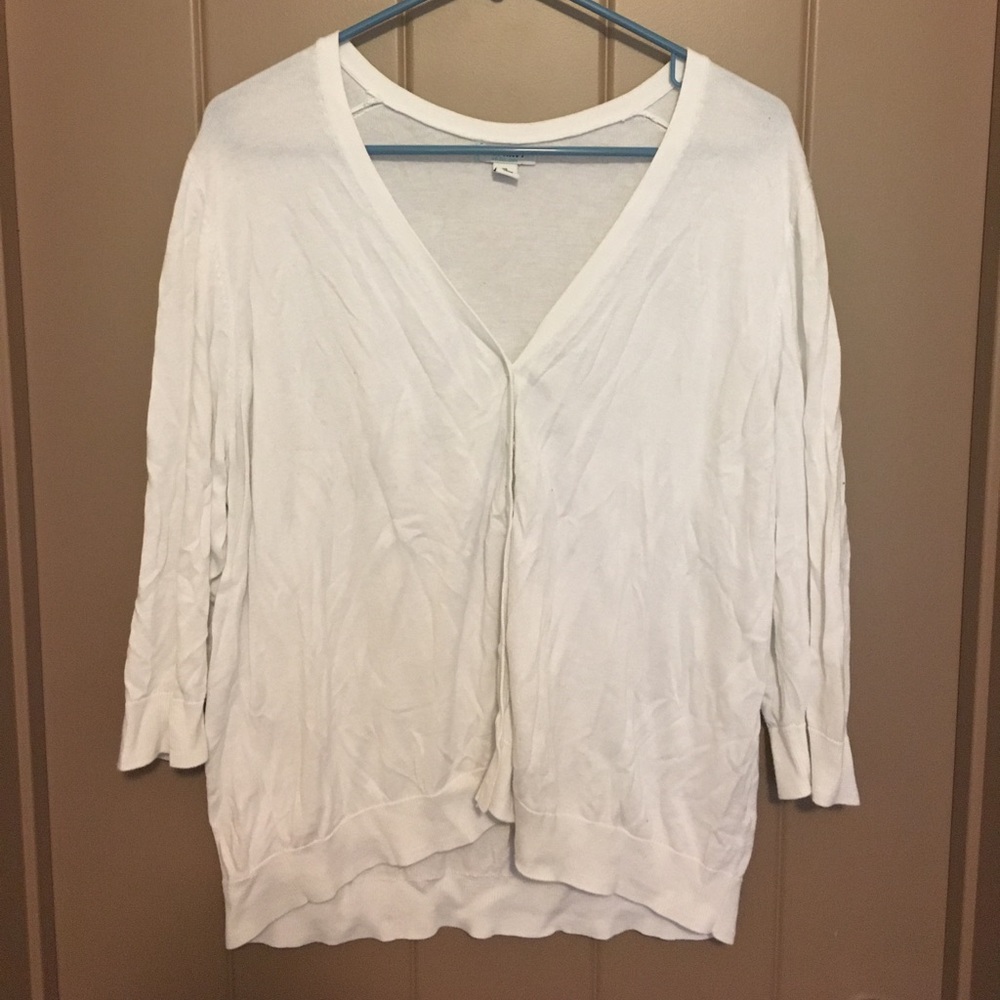 white button down cardigan
