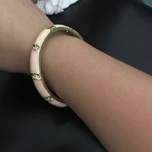 Peach hinged bangle bracelet