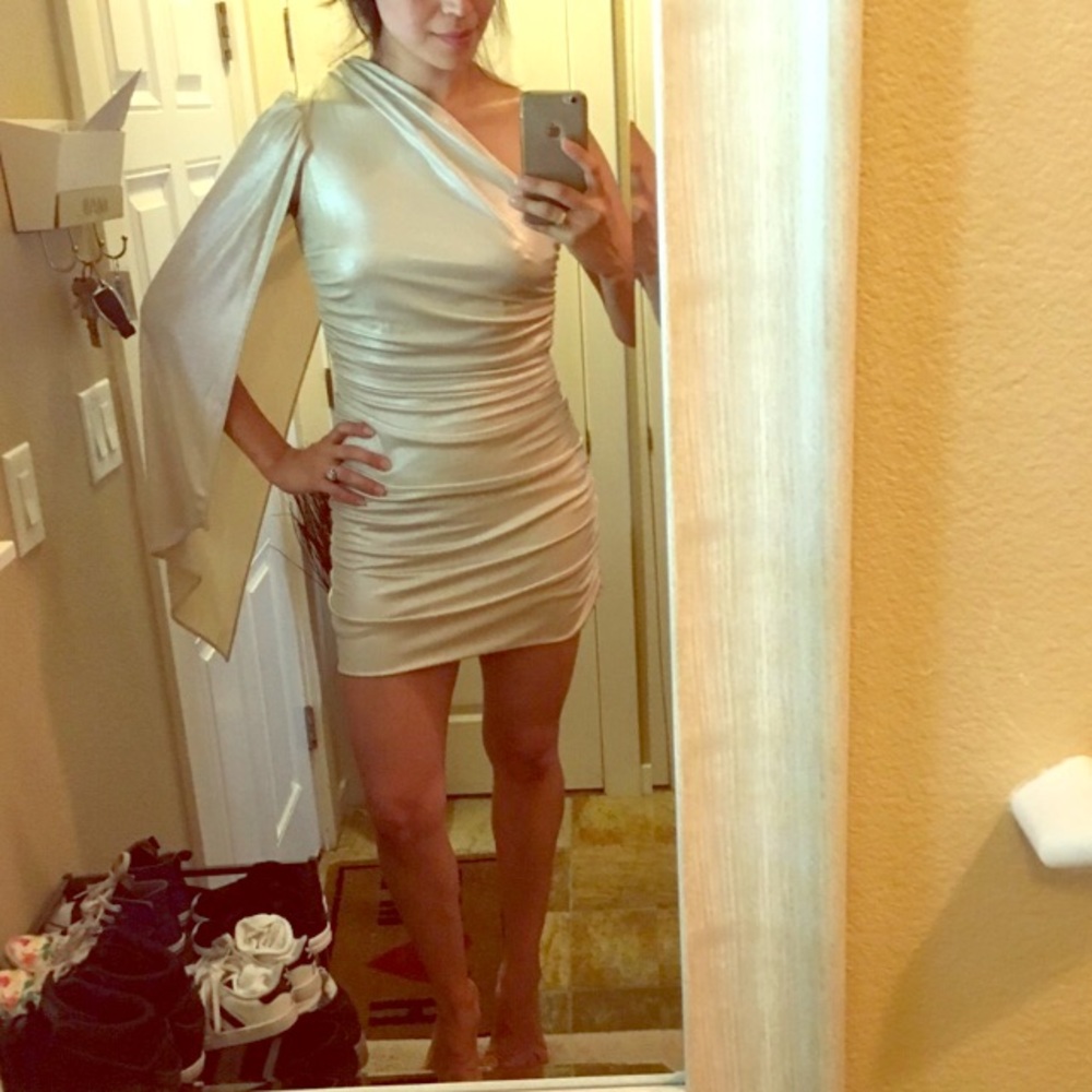 Bebe One Sleeve Mini Dress--Size XS