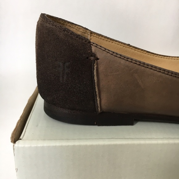 NIB 7 Frye Carson tab ballet flat brown smoke - Picture 4 of 8