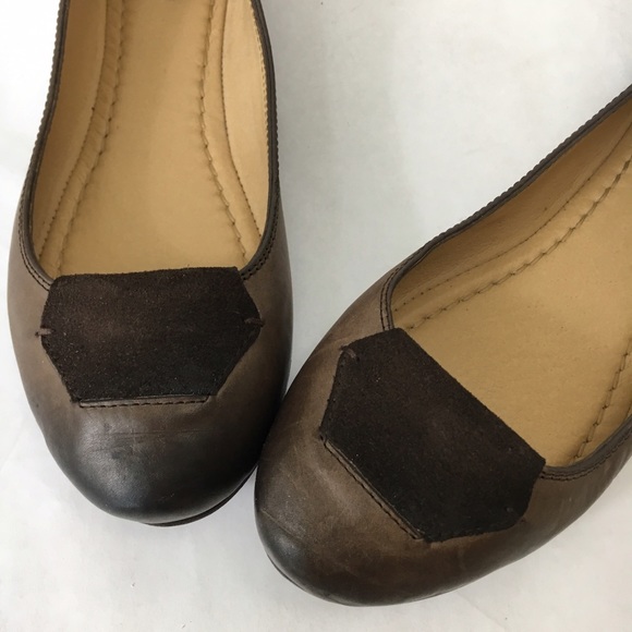 NIB 7 Frye Carson tab ballet flat brown smoke - Picture 2 of 8