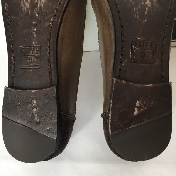 NIB 7 Frye Carson tab ballet flat brown smoke - Picture 8 of 8