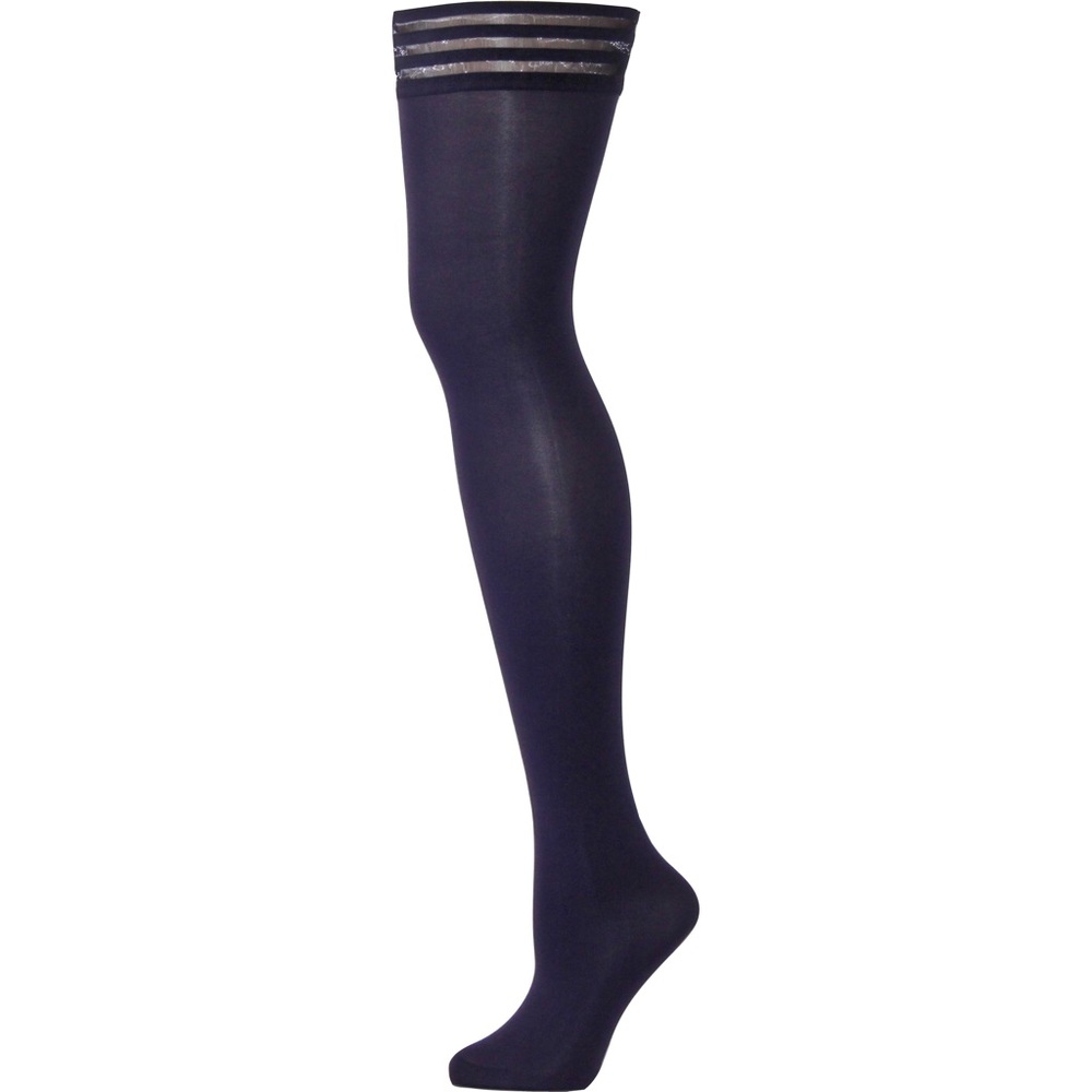 Purple thigh high stockings that stay up