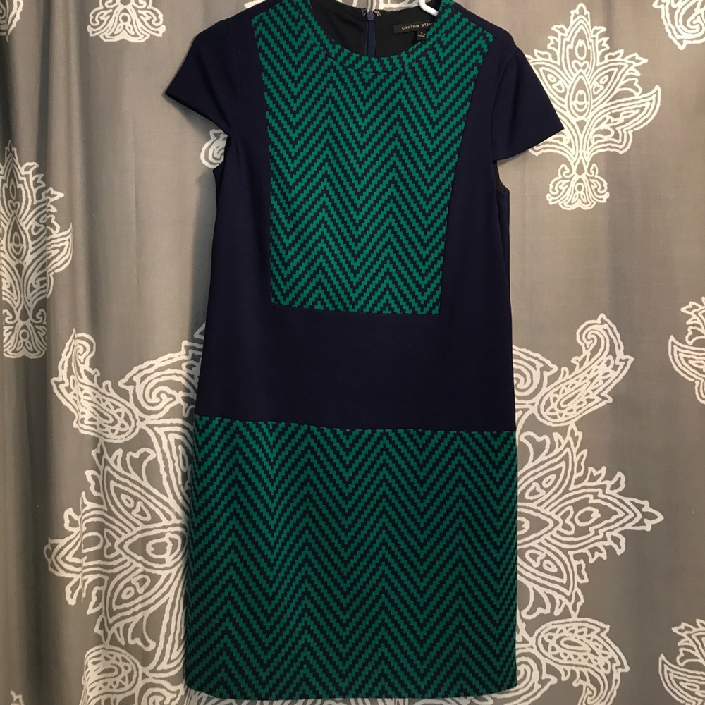 Blue and green dress