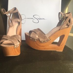 Jessica Simpson wood wedges