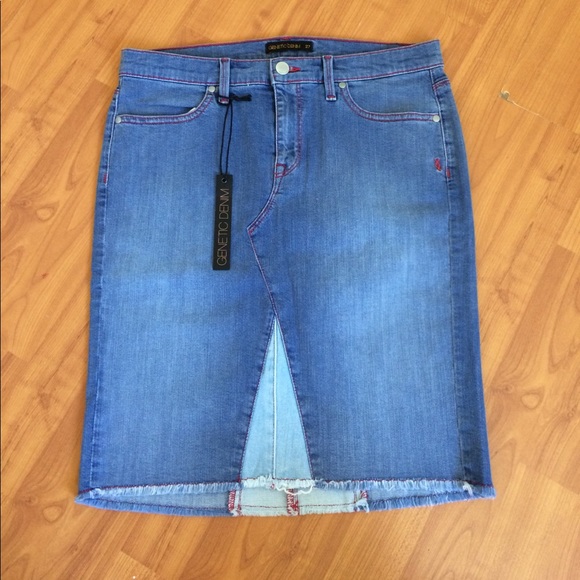 NWT GENETIC DENIM THE RAYA KNEE HIGH DENIM SKIRT - Picture 1 of 3