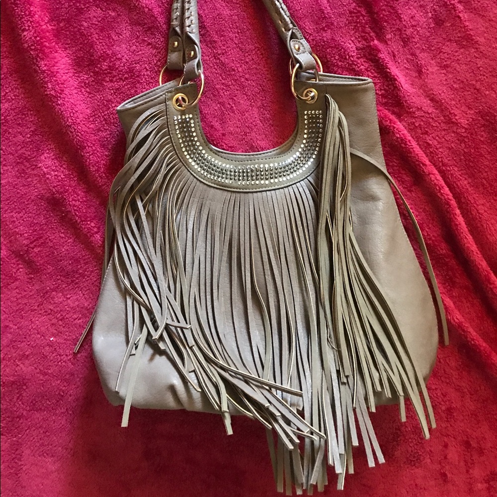 Fringe Light Brown Purse