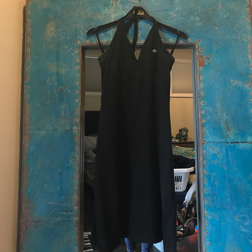 Black Lacoste halter dress