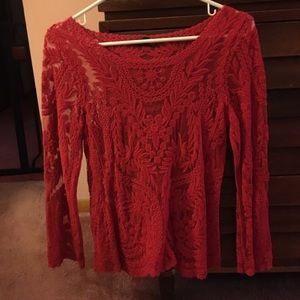 Express lace long sleeve top