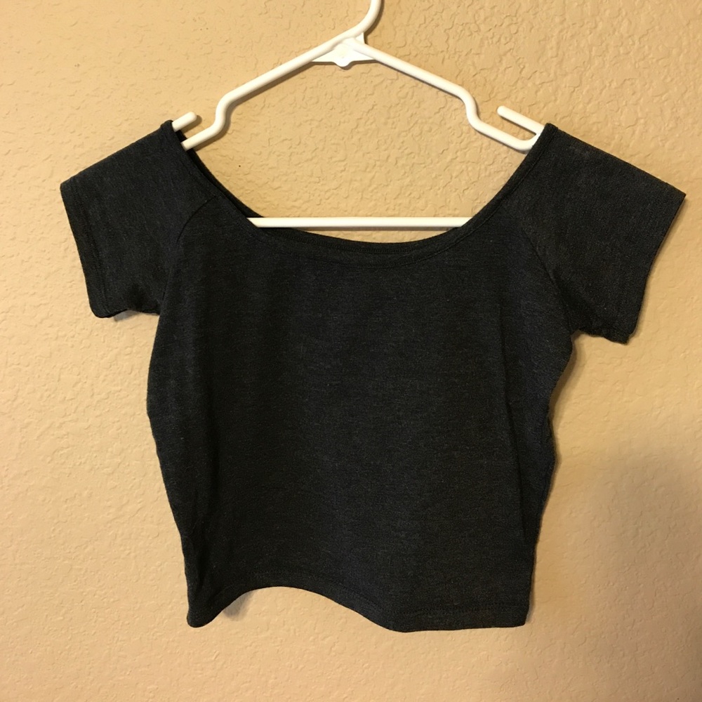 NWOT Dark grey crop top