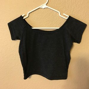 NWOT Dark grey crop top