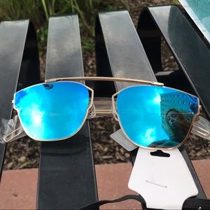 Blue Reflective Sunglasses