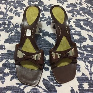 NIB Sesto Meucci Chocolate Leather Sandals Size 11