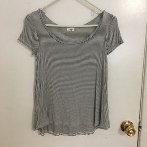 Garage black and white stripe swing tee shirt