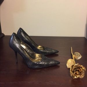 Vintage C. Santana black/metallic heels. Sz 6 1/2