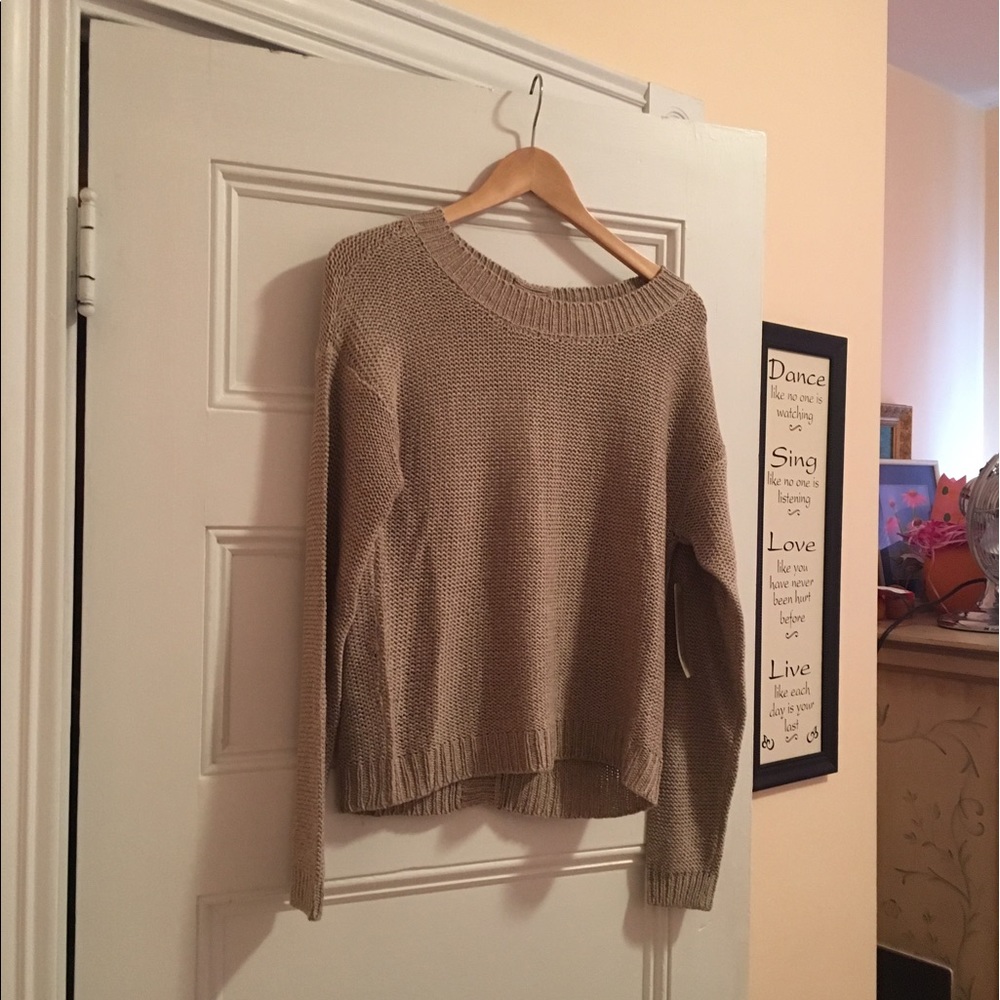 NBW taupe open-back sweater (w/tags)