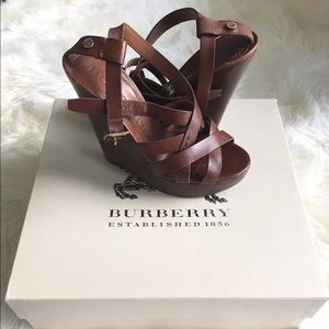 Burberry Dark Tan Wedges
