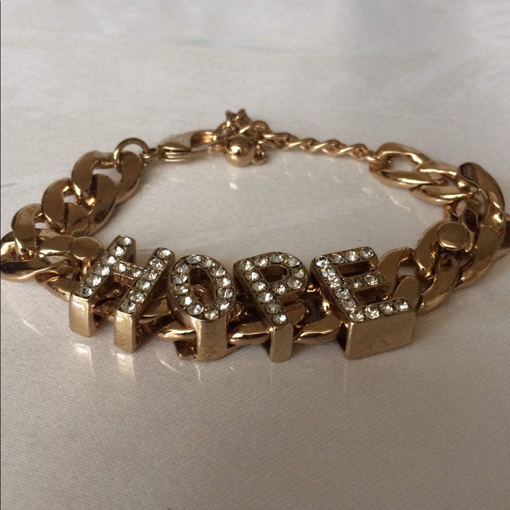 Gold 'HOPE' link bracelet
