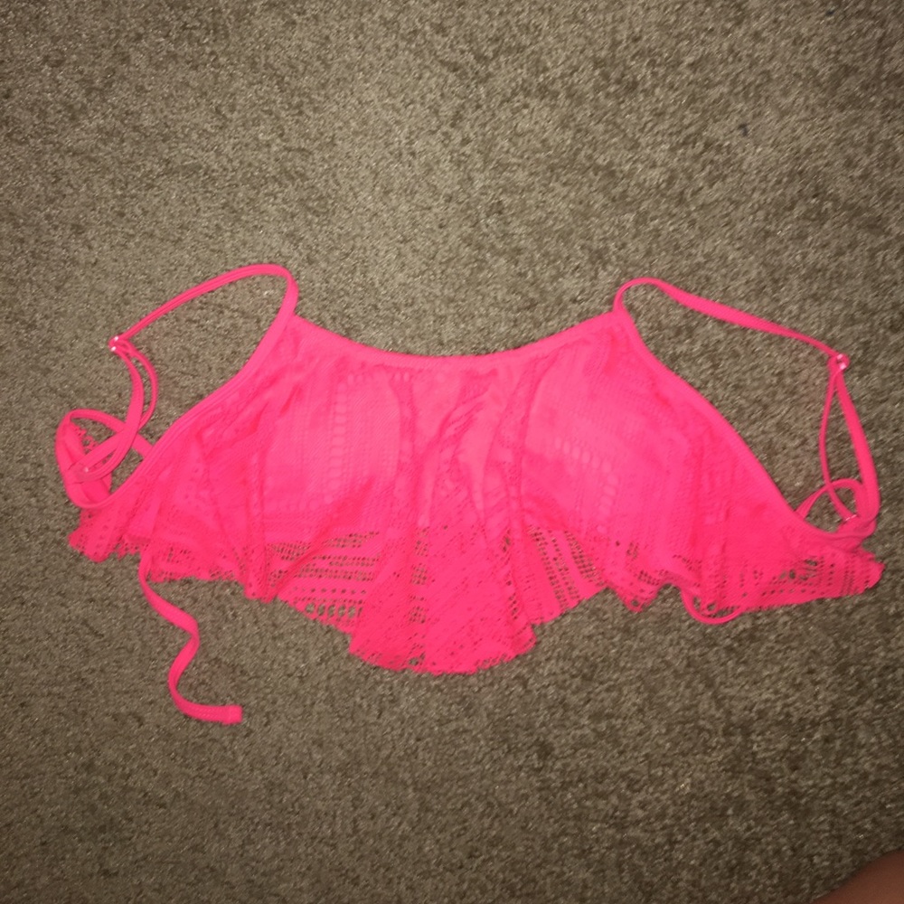 Coral Crochet Swim top