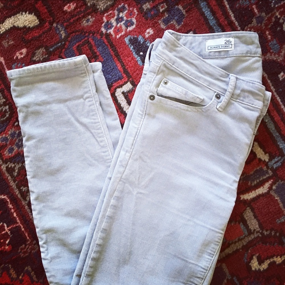 Gap 'Always Skinny' pale blue corduroys