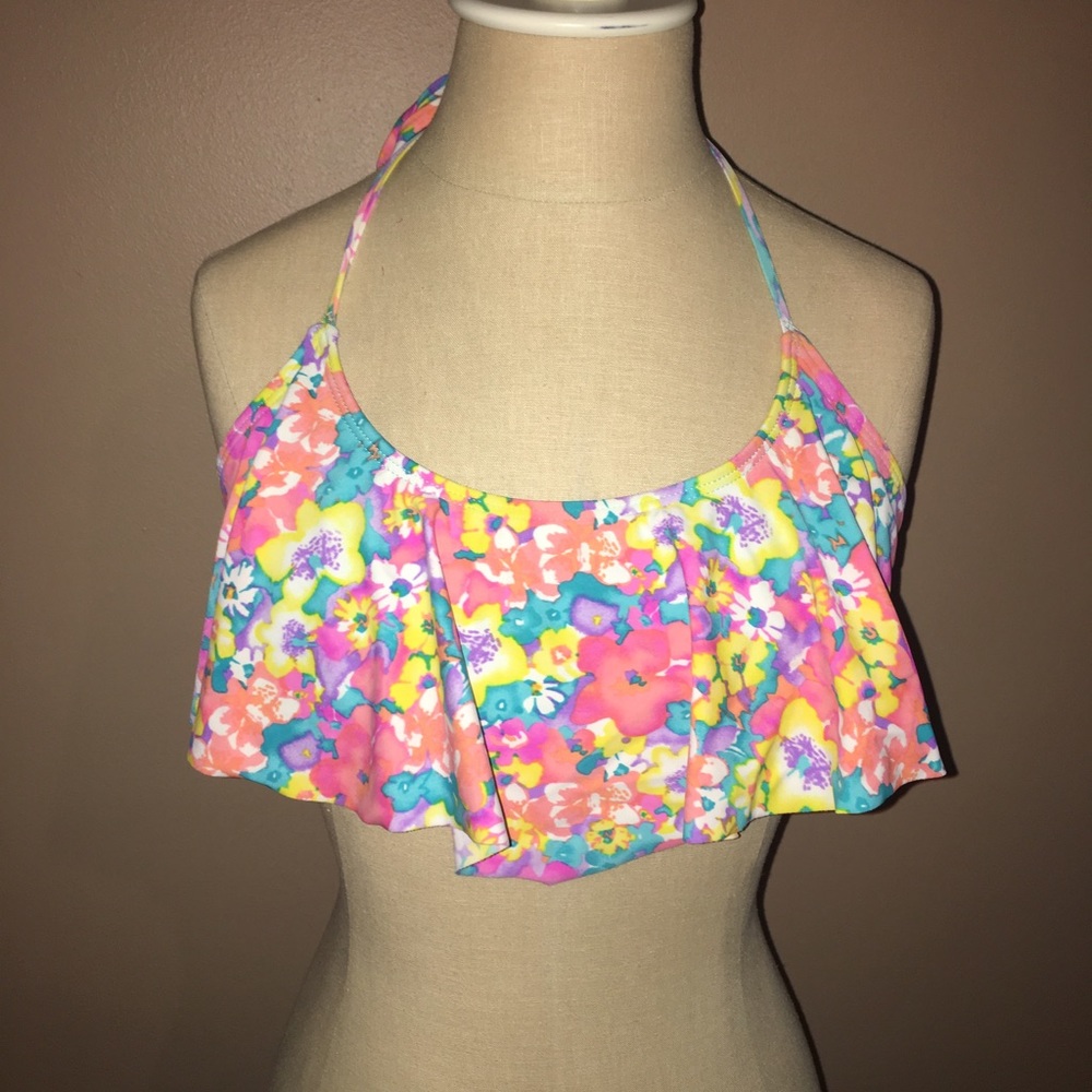 Bright Floral Flounce Bikini Set