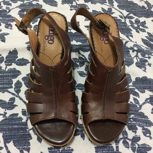 Lightly Worn Indigo by Clarks Brown Wedges Size 11