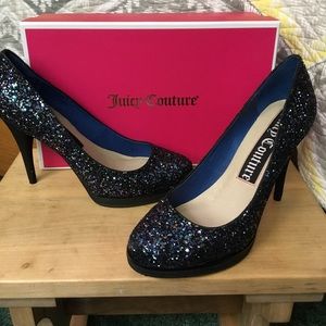 Juice Couture blue sequin pumps
