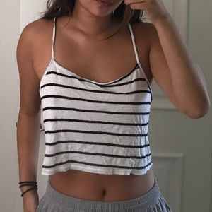 STRIPED TOPSHOP CROPPED TANK