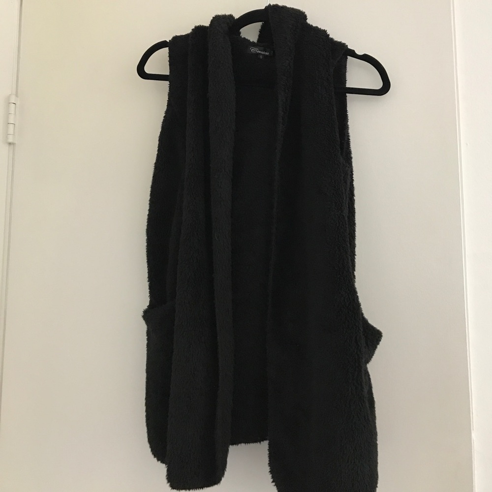 Black Fur Vest