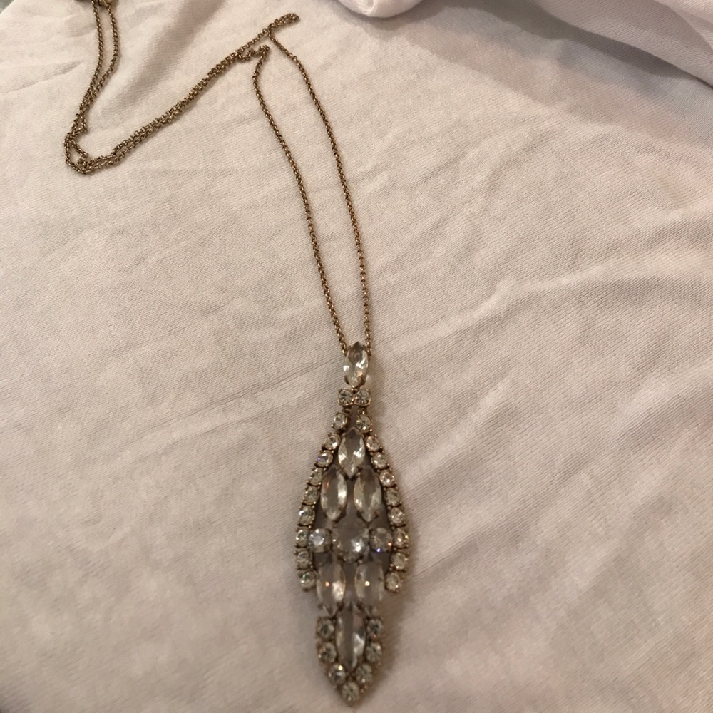 JCrew long necklace with Crystal pendant