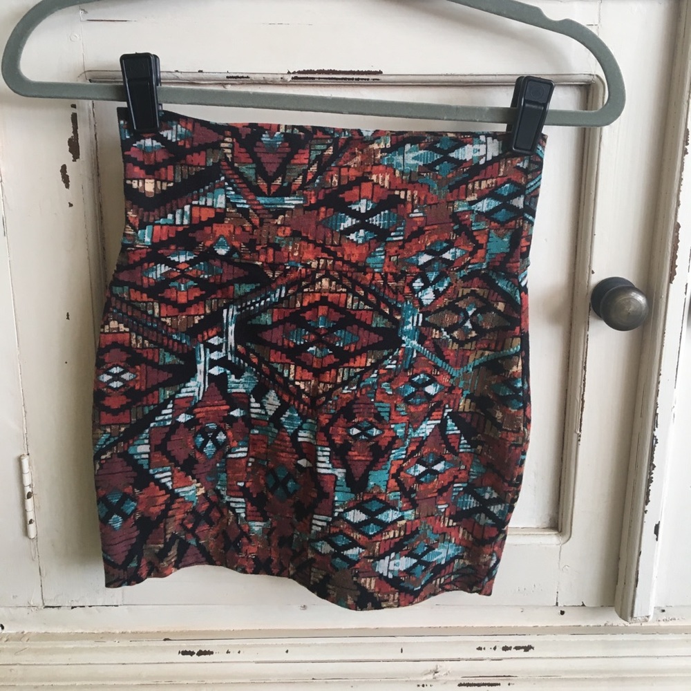 Aztec Print Mini Skirt