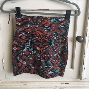 Aztec Print Mini Skirt