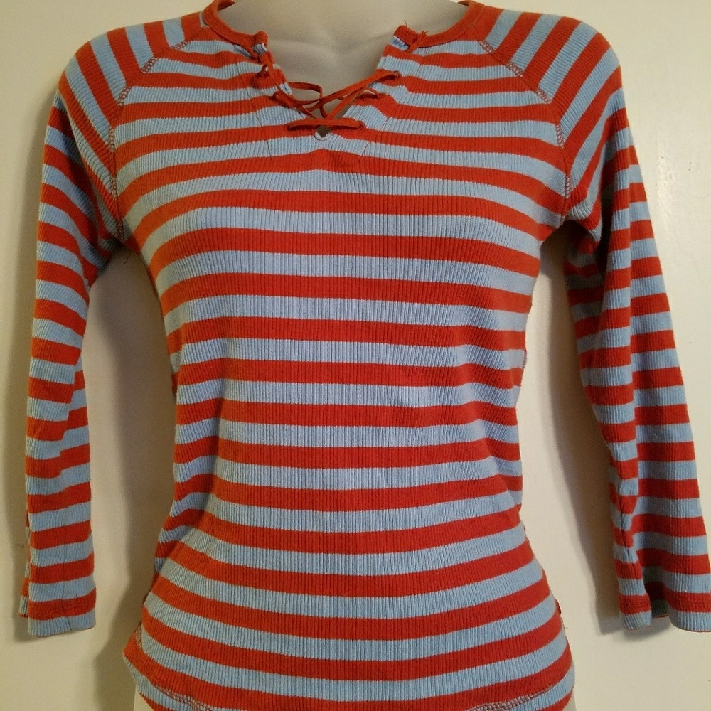 Orange and blue striped shirt - American Eagle