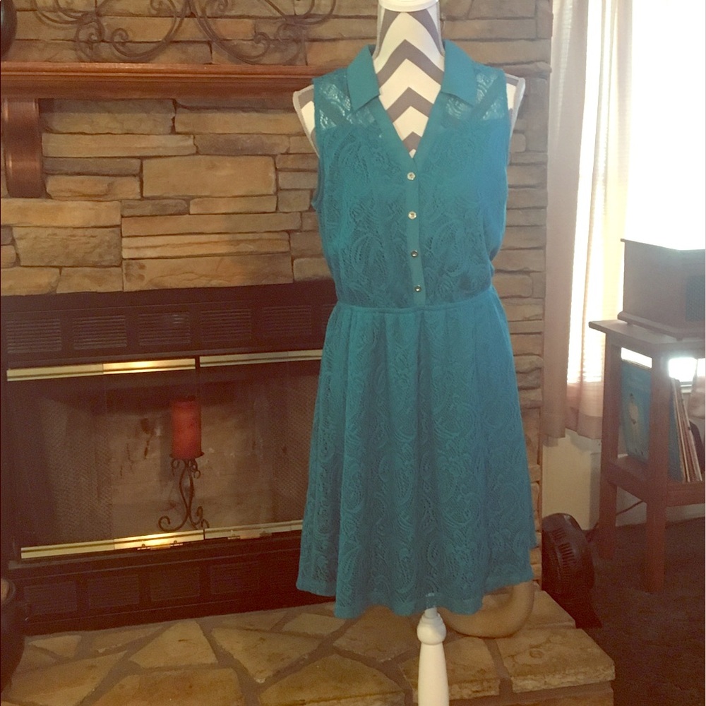 Turquoise Lace Dress