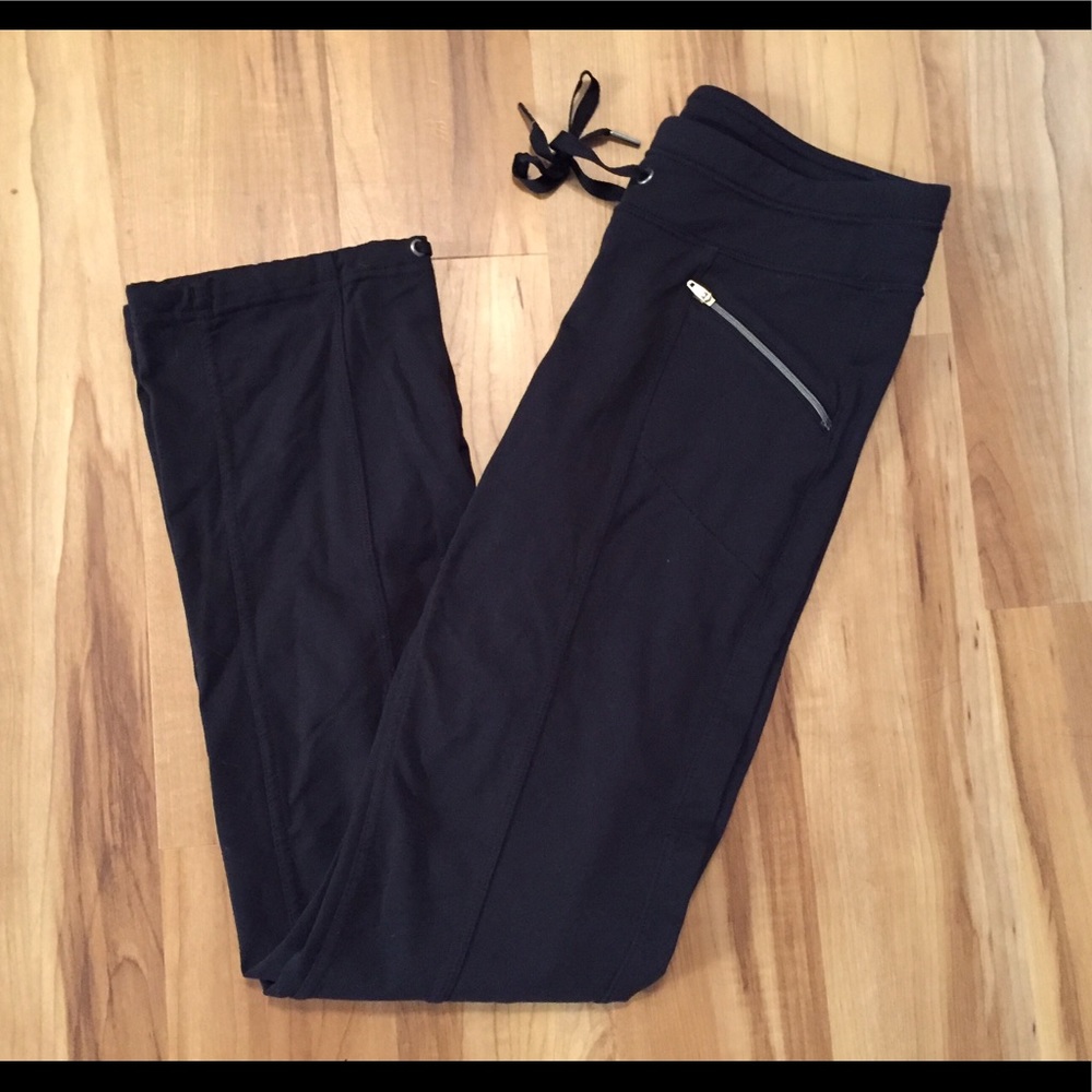 Athleta Black Stretch Drawstring Pants, size xs