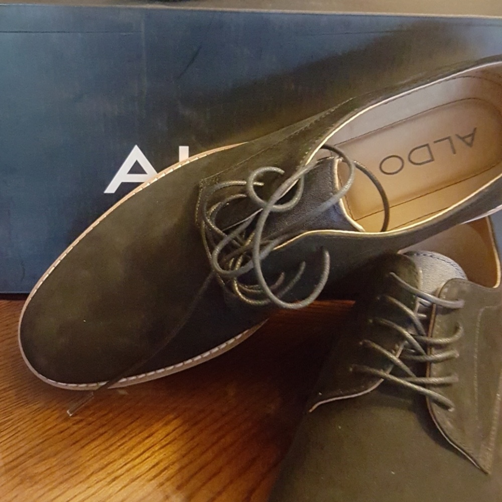 Aldo Men suede dressy black shoes.